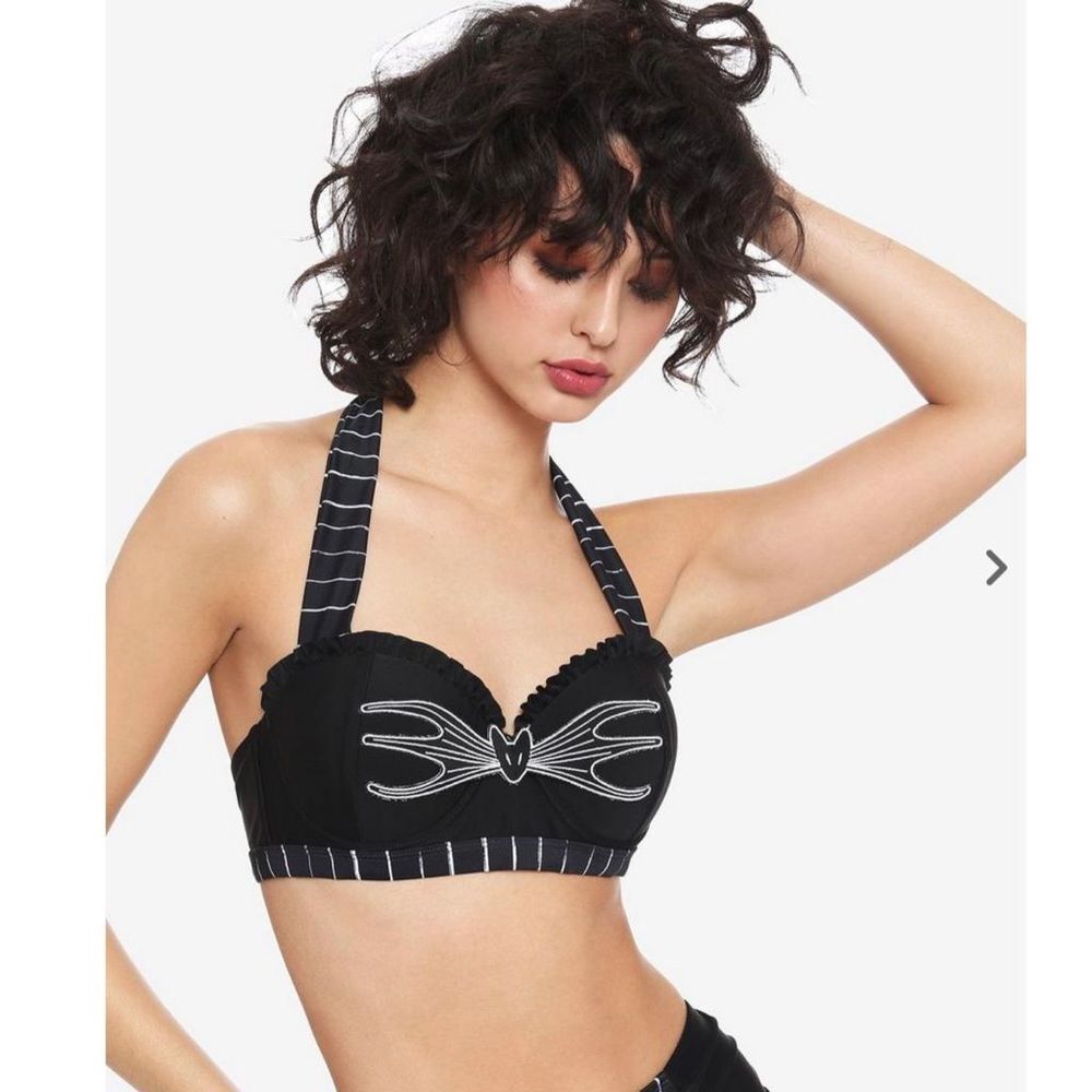The Nightmare Before Christmas Jack Skellington Halter Swim Top - Picture 1 of 6